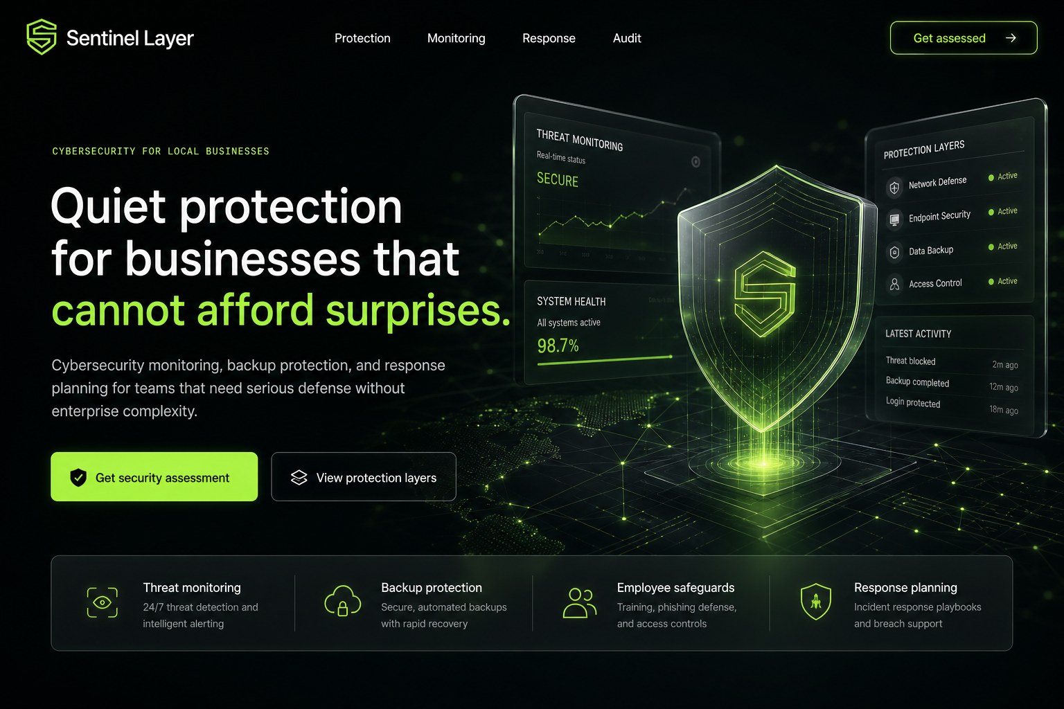 Sentinel Layer website built by Frontage